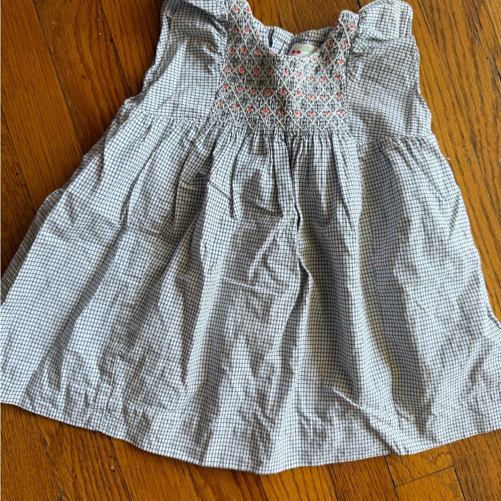 Bonpoint Checkered embroidered Sleeveless Dress 12mos